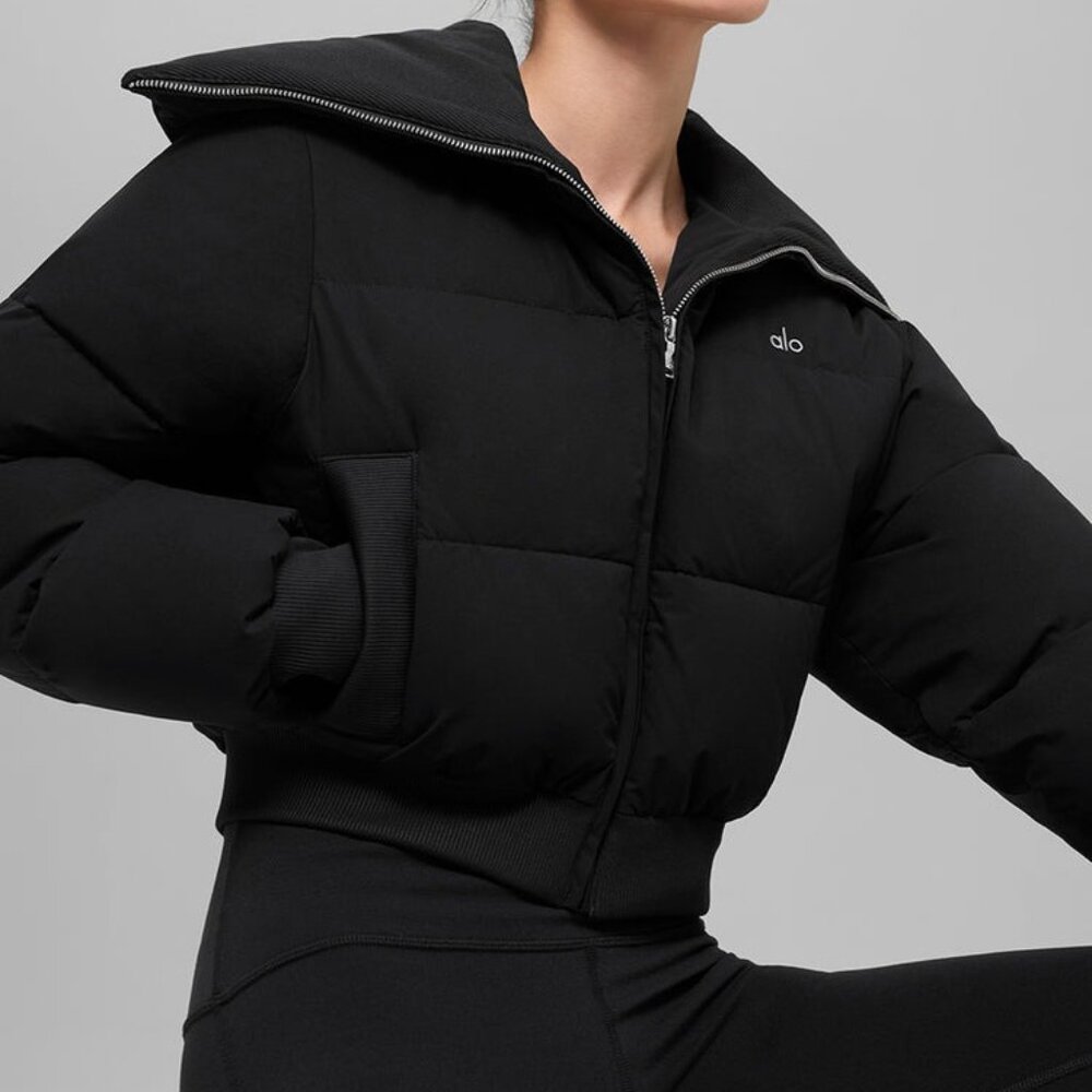 ALO Yoga Black Cropped Puffer Jacket